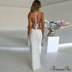 Backless Wrap Charming Chest Midi Dress