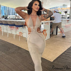 Backless Wrap Charming Chest Midi Dress
