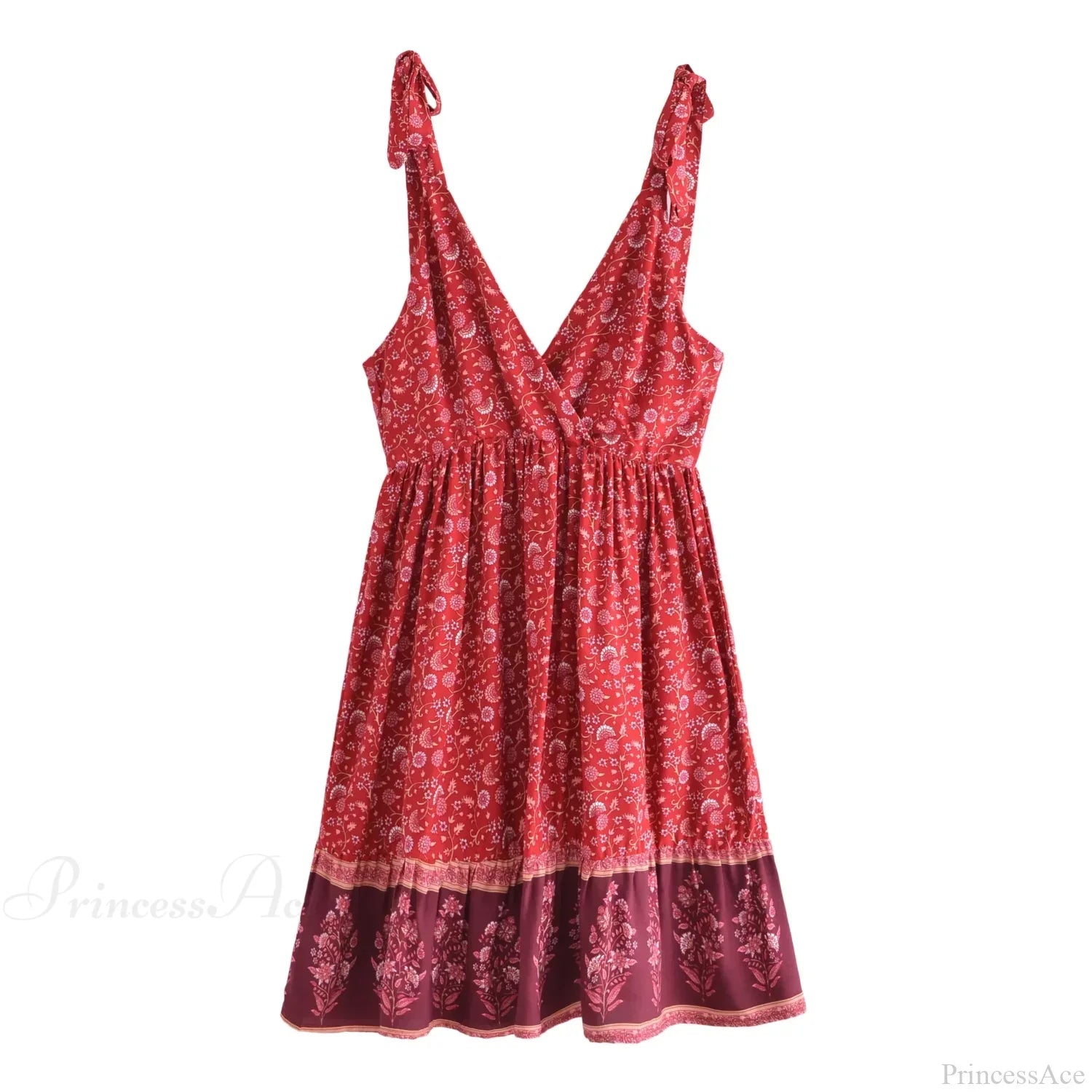 Deep V-Neck Sleeveless Strapless Mini Boho Dress