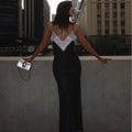 Deep-V Rhinestone Bandage Dress Prom