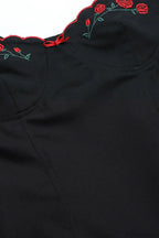 Embroidered Spaghetti Strap A Line Fitted Mini Dress