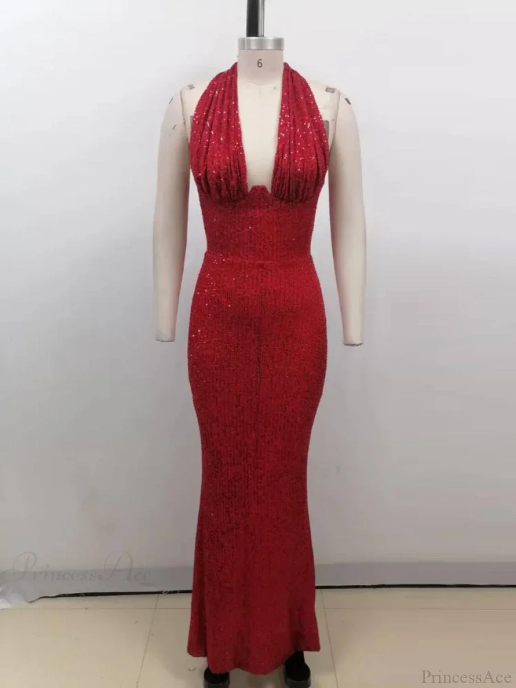 Halter Deep V Neck Sequins Green Sleeveless Backless Celebrity Party Dress