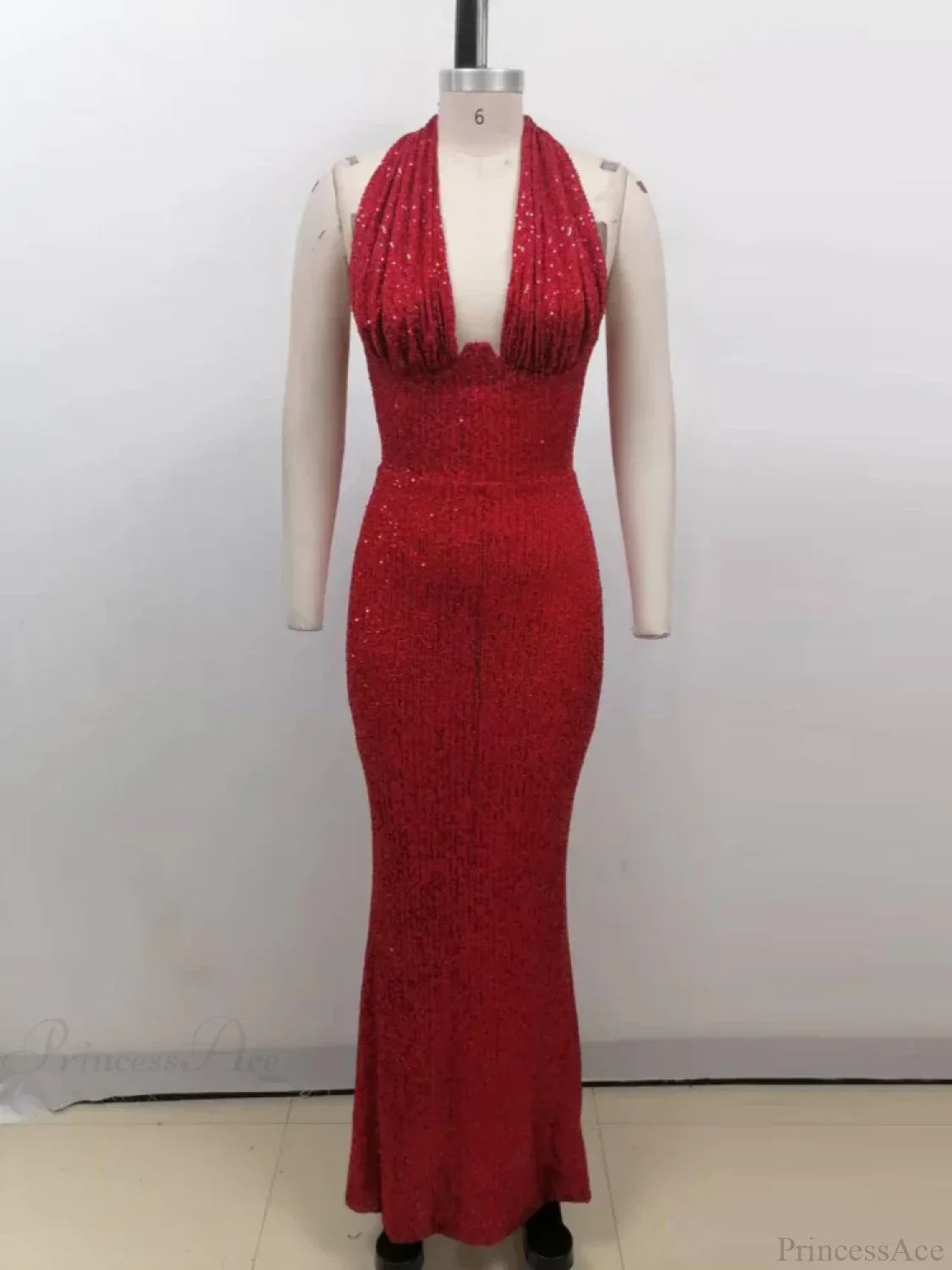 Halter Deep V Neck Sequins Green Sleeveless Backless Celebrity Party Dress