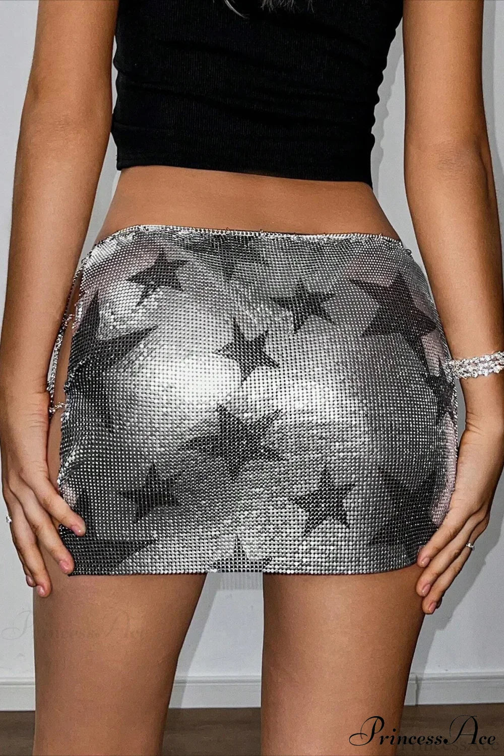 High Waist Pencil A-Line Sequin Mini Skirt