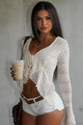 Lace Flare Sleeve Cover Up