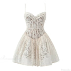 Lace Sling Low Waist Floral Dress