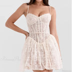 Lace Sling Low Waist Floral Dress