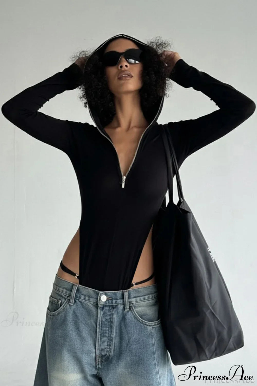 Long Sleeve Zip-Up Slim Fit Hoodie