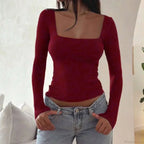 Low Chest Elegant T-Shirt Sweater