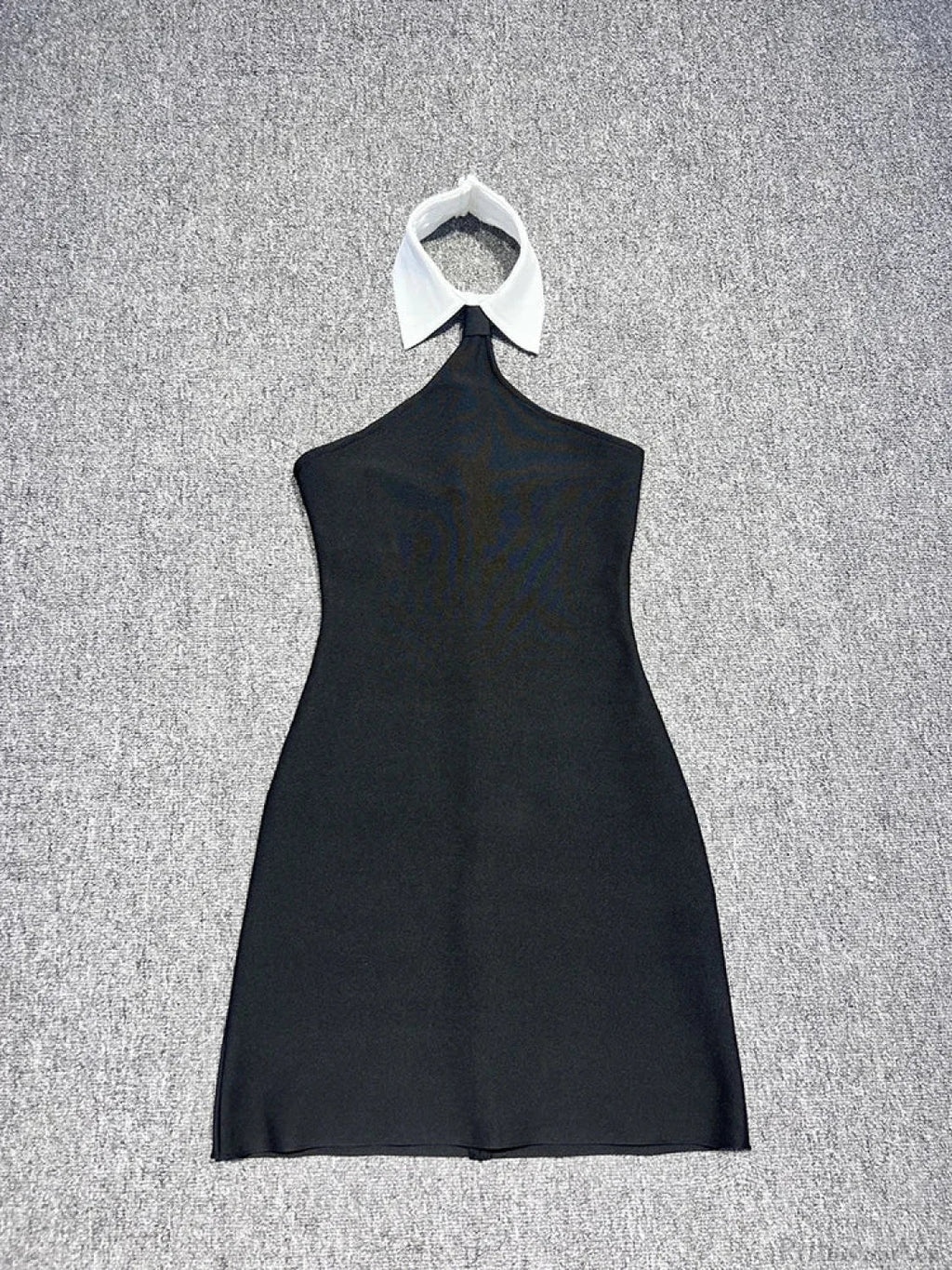Patchwork Sleeveless Bandage Dress Black Backless Bodycon Mini Party