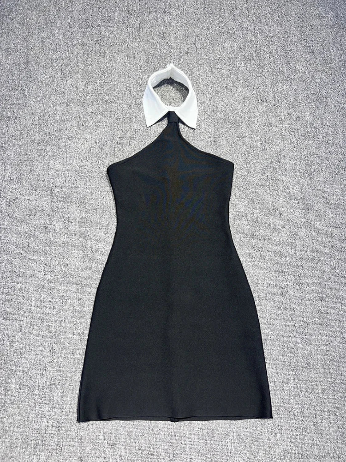 Patchwork Sleeveless Bandage Dress Black Backless Bodycon Mini Party