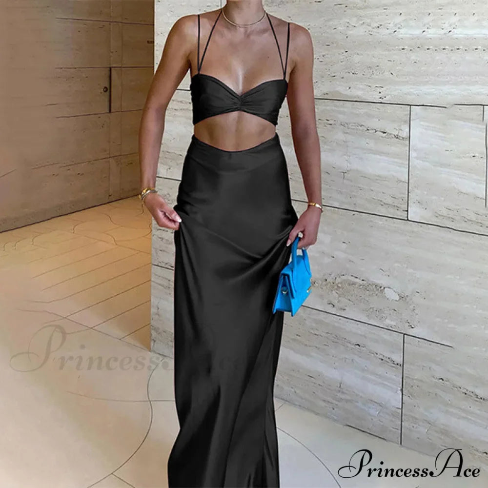 Satin Tube Top Midi Skirts