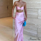 Satin Tube Top Midi Skirts