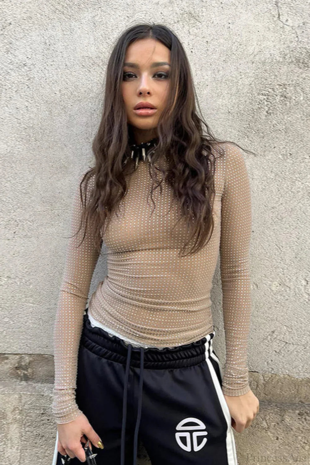 See-Through Fitted Long Sleeve Tee