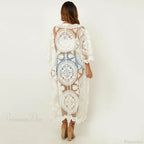 See-Through Lace Blouse Boho Beach Bikini Cover Up