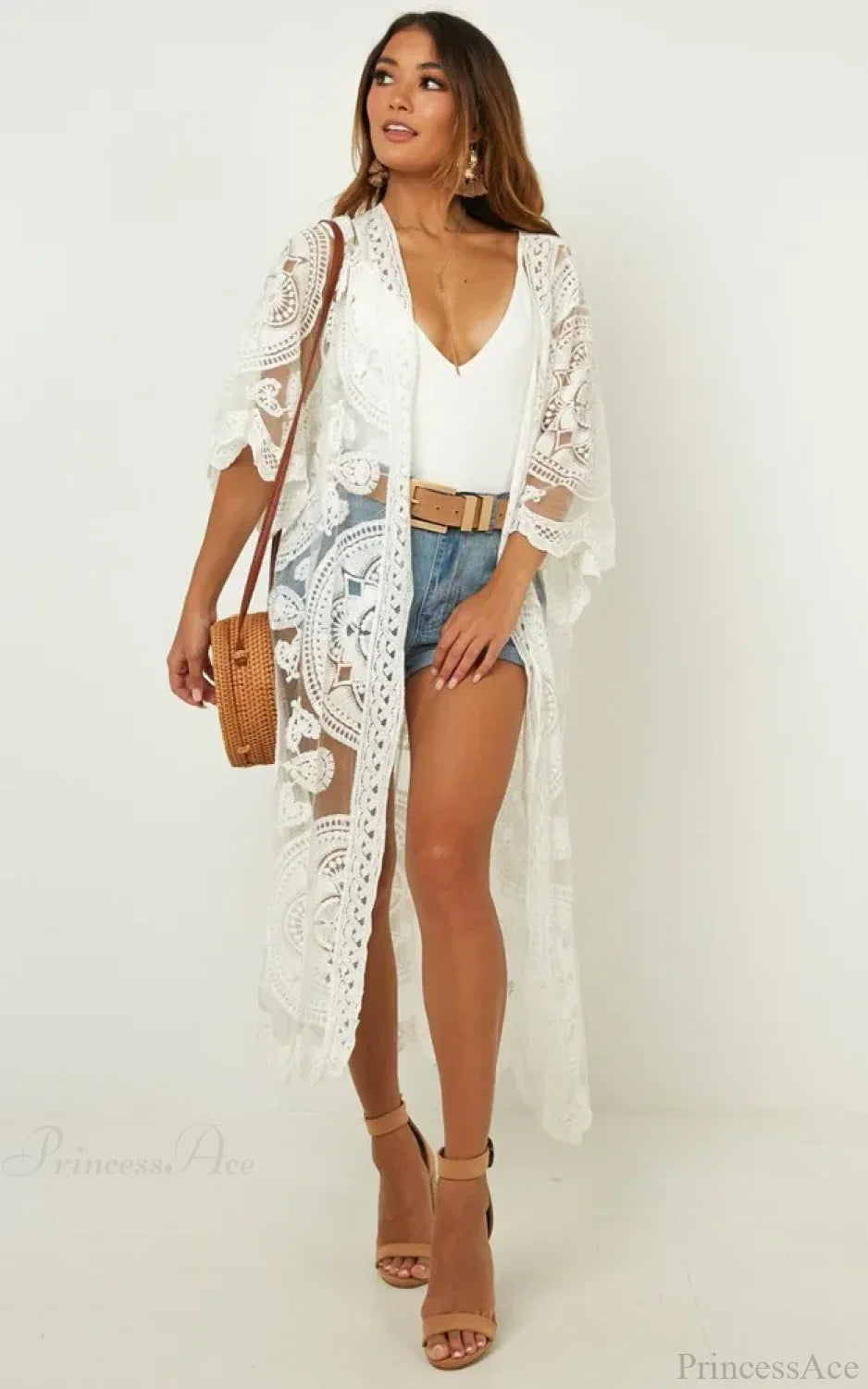 See-Through Lace Blouse Boho Beach Bikini Cover Up