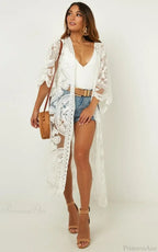 See-Through Lace Blouse Boho Beach Bikini Cover Up
