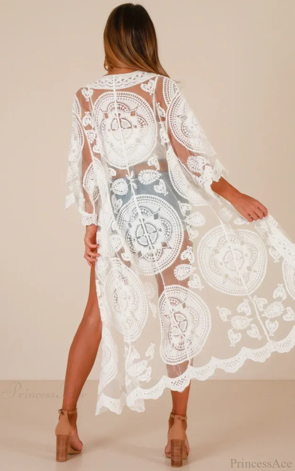 See-Through Lace Blouse Boho Beach Bikini Cover Up