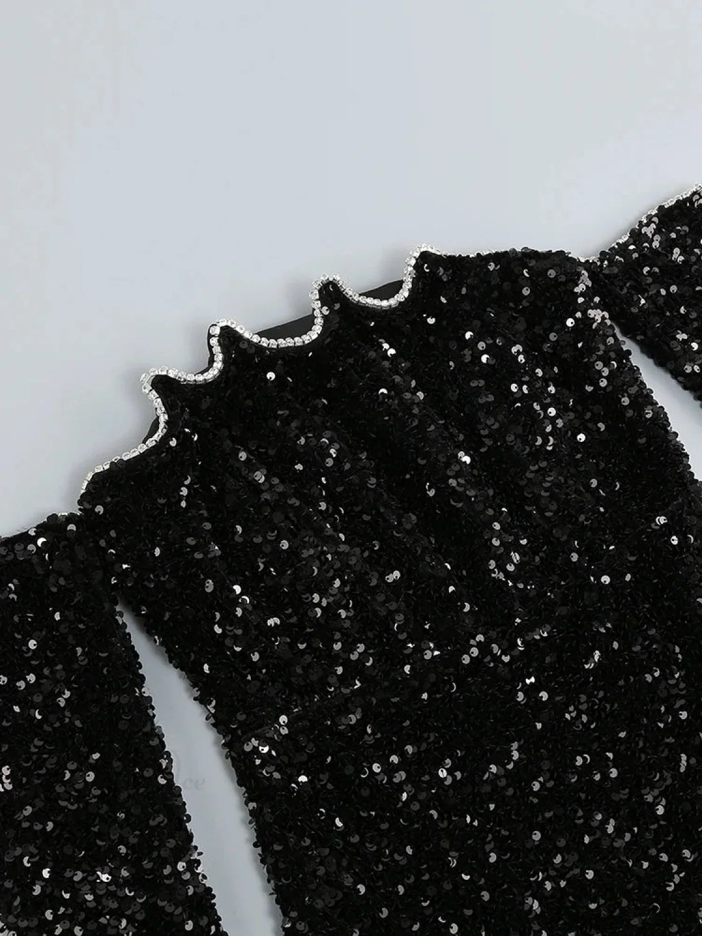 Slash Neck Long Sleeve Sparkling Sequins Dress Off Shoulder Party