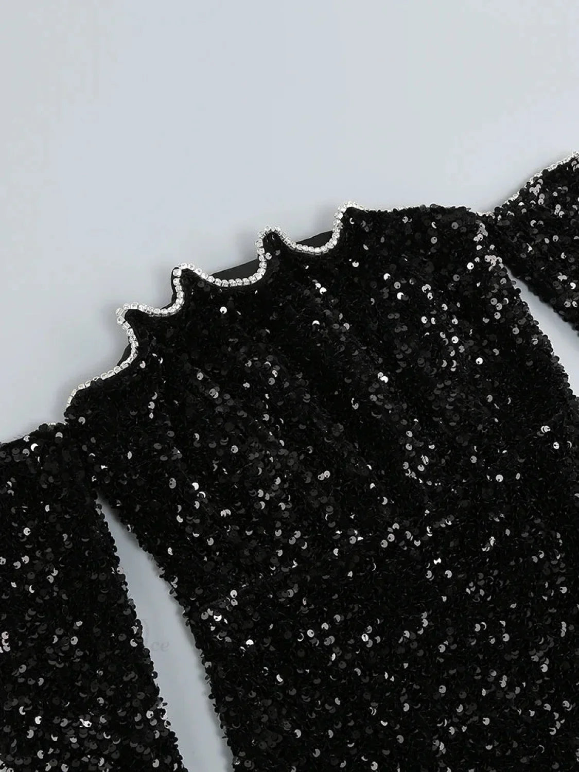 Slash Neck Long Sleeve Sparkling Sequins Dress Off Shoulder Party