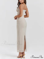 Slim Fit Hip-Hugging Graceful Slit Mesh Long Skirt