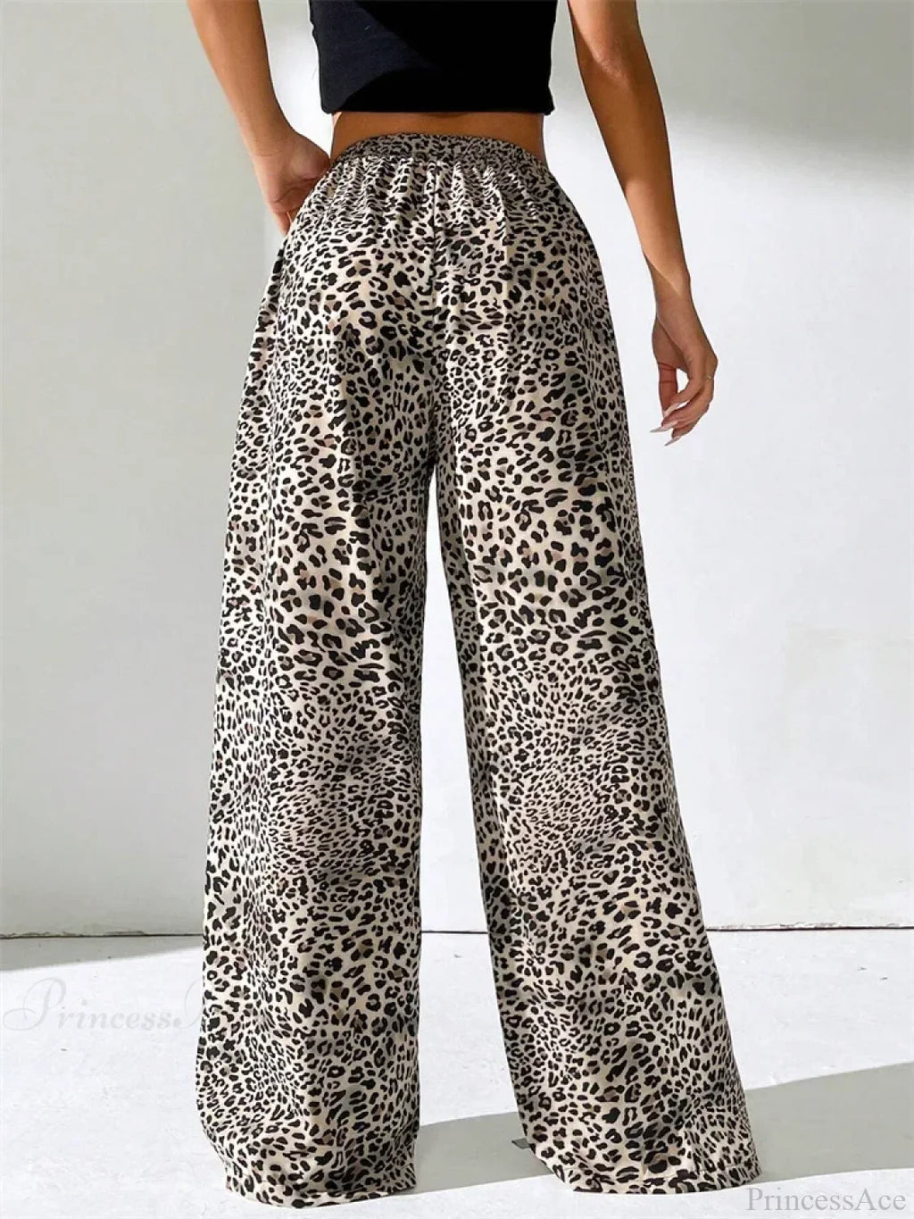 Striped Side Split Tie-Up Wide-Leg Sweatpant