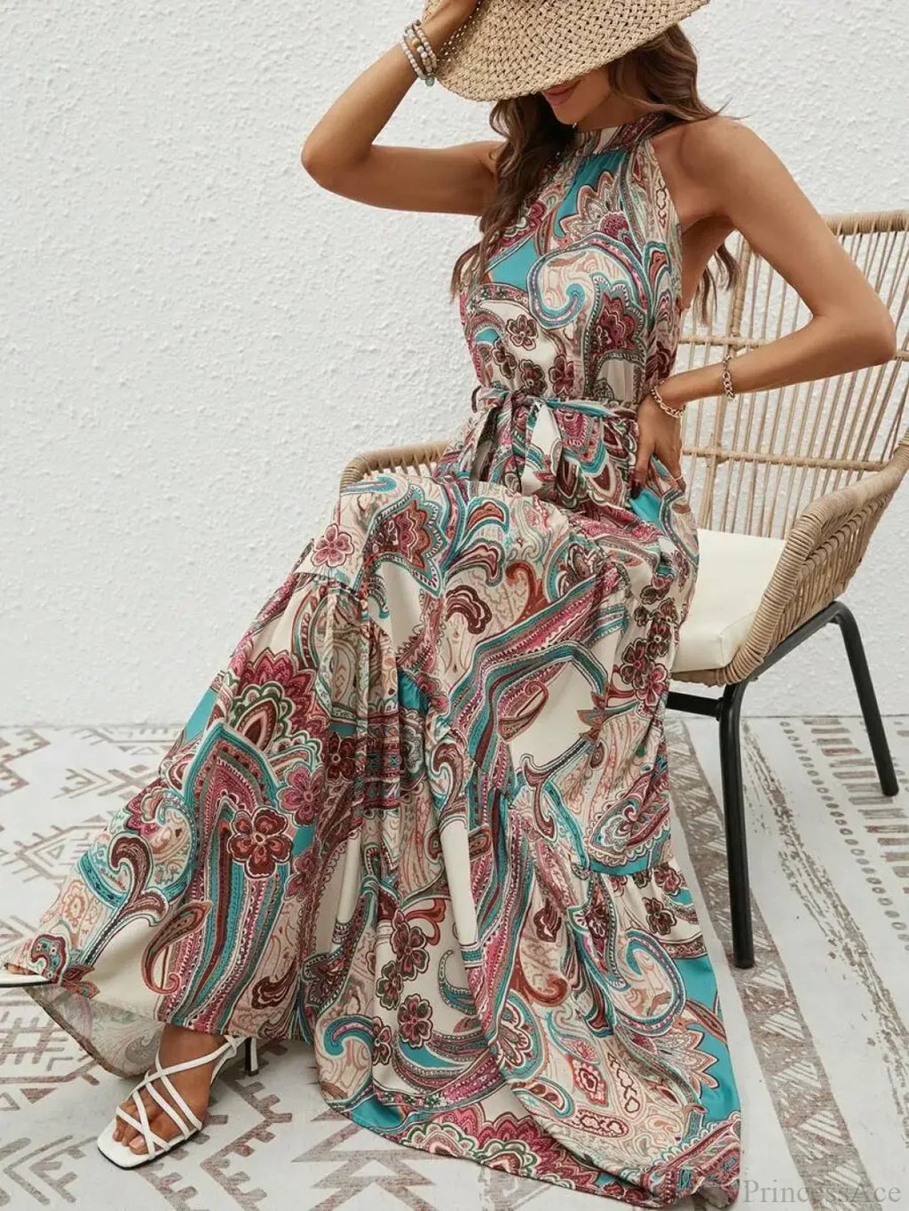 Vintage Hanging Neck Boho Dress