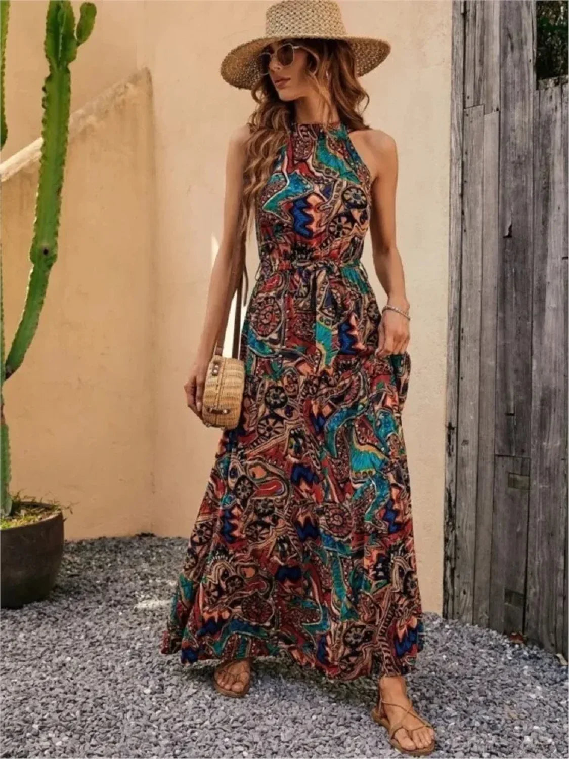 Vintage Hanging Neck Boho Dress