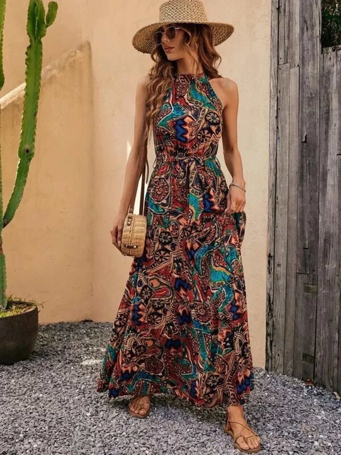 Vintage Hanging Neck Boho Dress