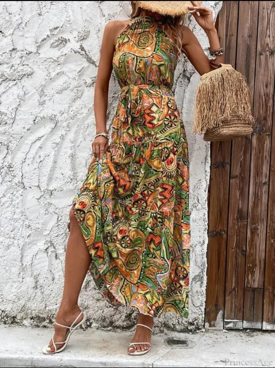 Vintage Hanging Neck Boho Dress