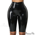 Wet Look Pu Leather Shorts