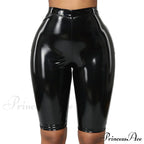 Wet Look Pu Leather Shorts