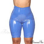 Wet Look Pu Leather Shorts