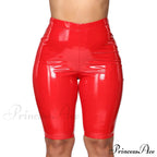 Wet Look Pu Leather Shorts