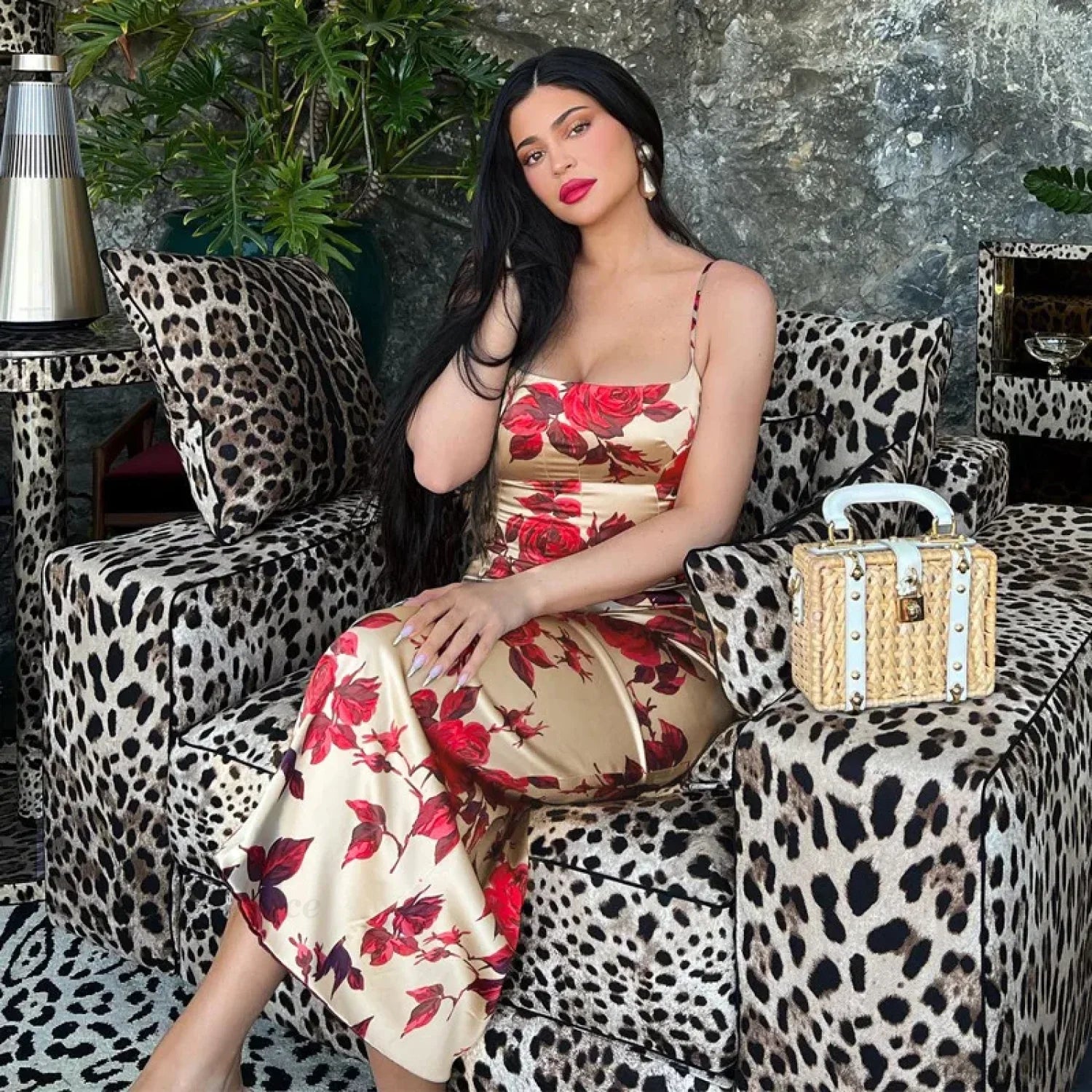 Y2K Floral Print Backless Bodycon Midi Dress