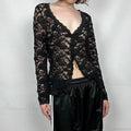 Sheer Button-Up Knit Top