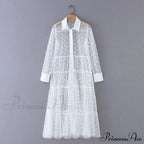 Sheer Lace Cover Up With Polka Dot Pattern For Summer