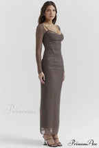 Sheer Long Sleeve Charming Bodycon Maxi Dress