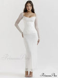 Sheer Long Sleeve Charming Bodycon Maxi Dress
