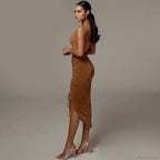Shirring Pleated Wrap Hip Skirt