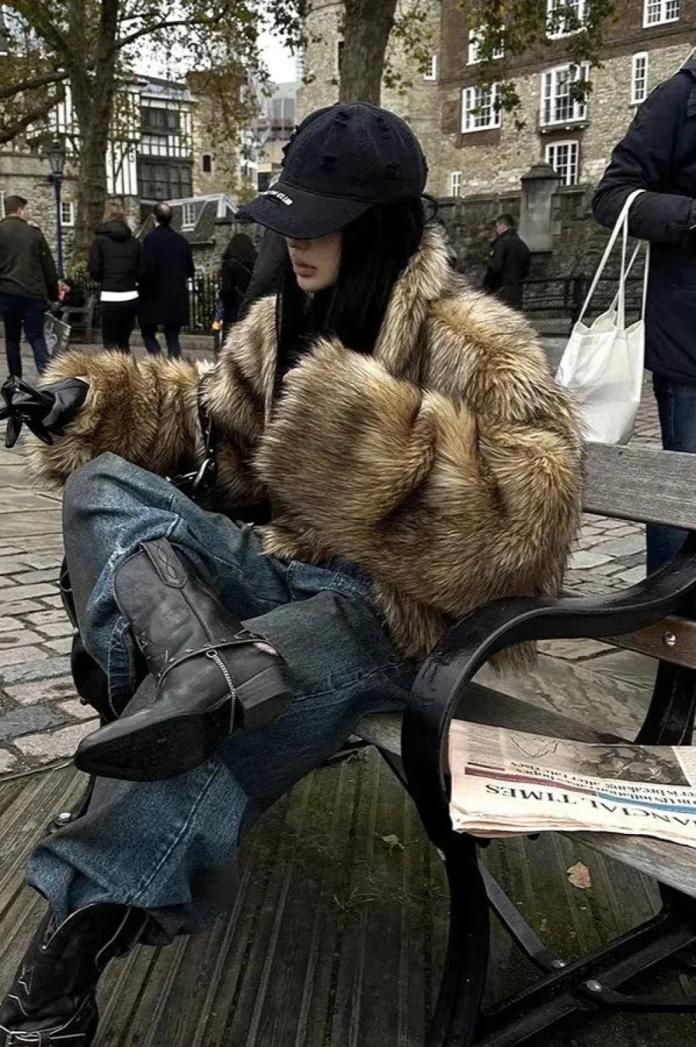 Short Faux Fur Raccoon Warm Jacket Coat