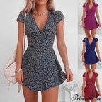 Short Sleeve V-Neck Dresses