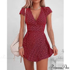 Short Sleeve V-Neck Dresses