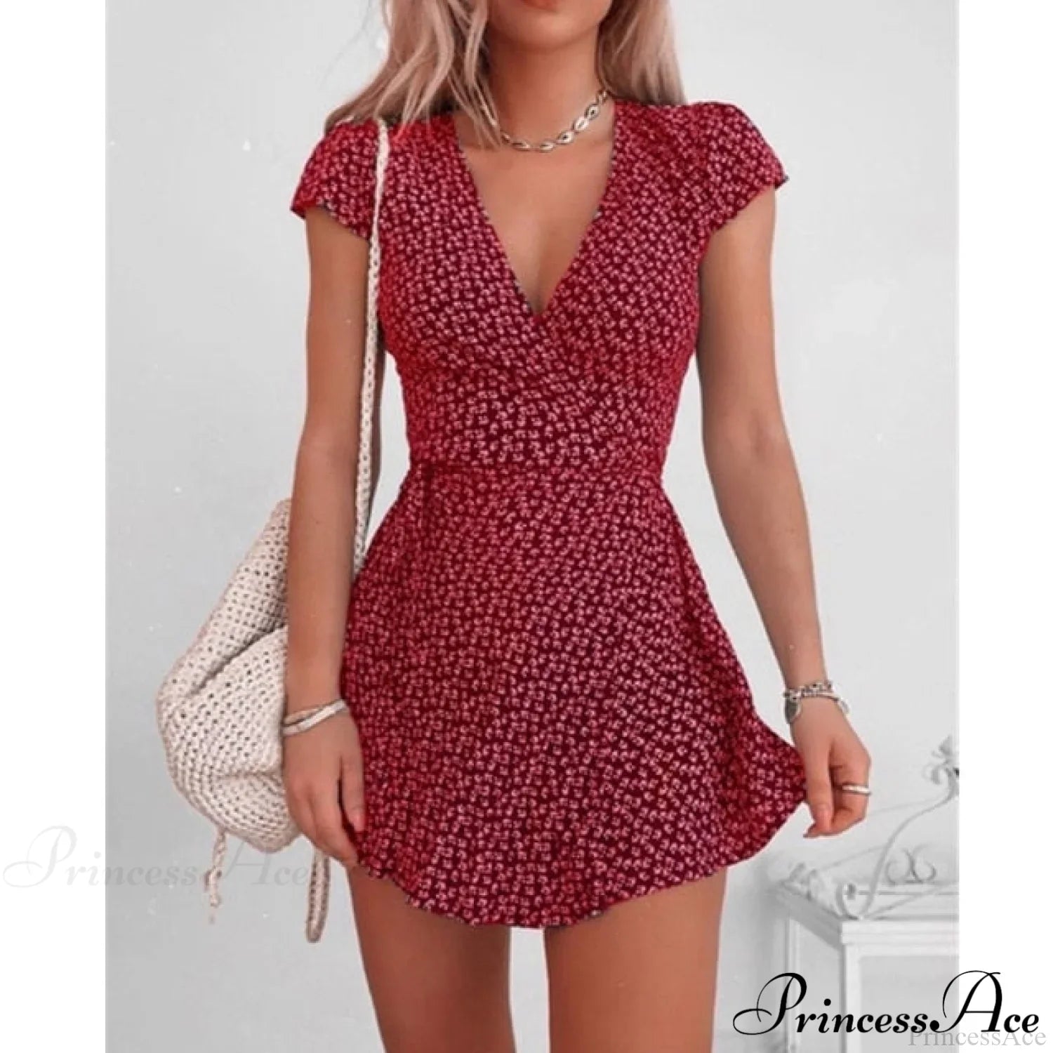 Short Sleeve V-Neck Dresses