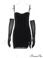 Silk Suspender Tight Dress In Bright Color