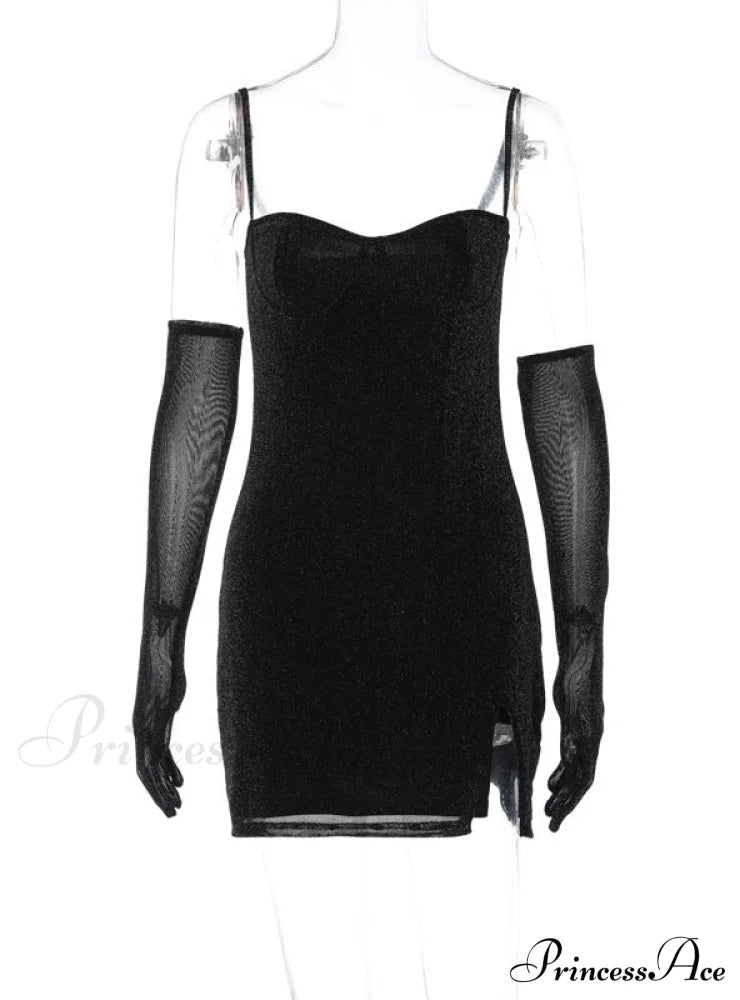 Silk Suspender Tight Dress In Bright Color