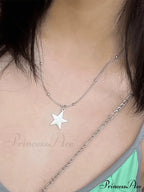 Silver Rhinestone Graceful Drop Decor Necklace