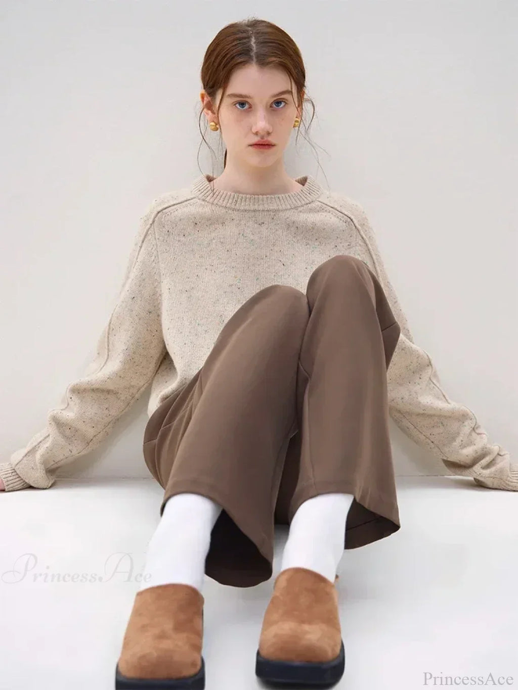 Simple Colorful Dot Wool Pullover Sweater