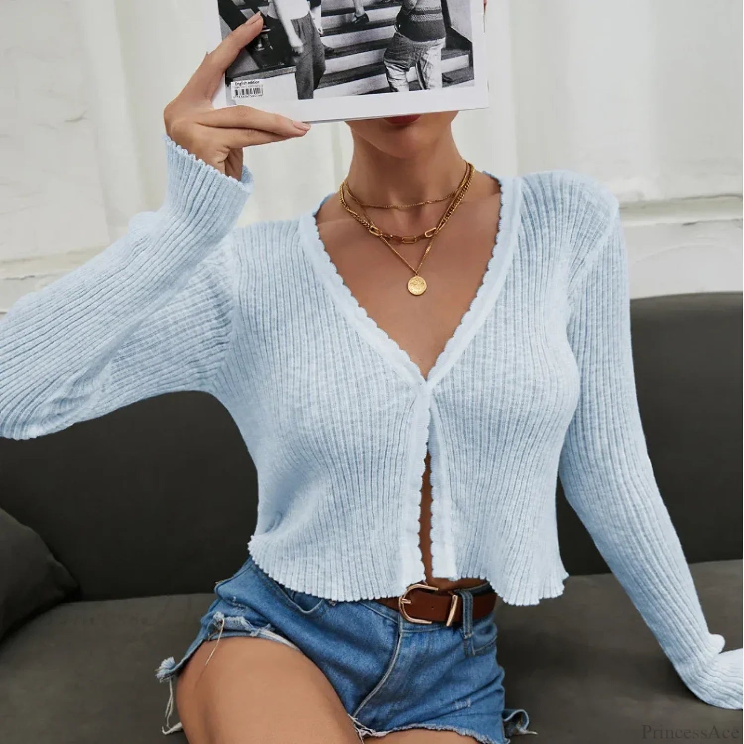 Simple Button-Up Autumn Winter Knitted Cardigan