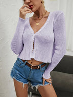 Simple Button-Up Autumn Winter Knitted Cardigan